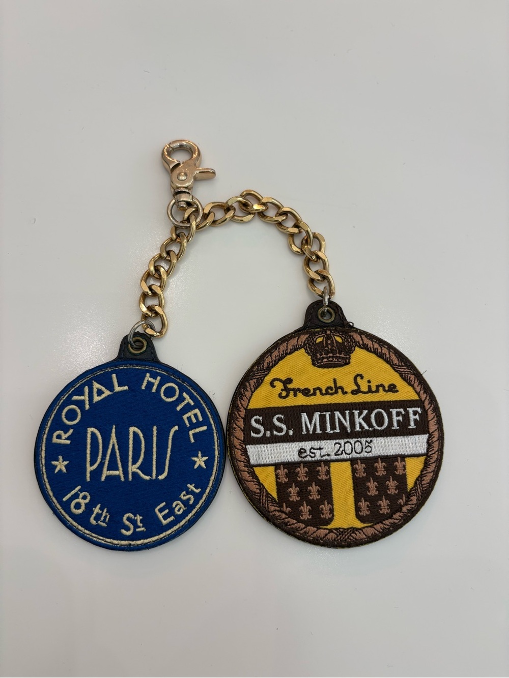 Rebecca Minkoff Paris Royal Hotel Leather Card Holder Keychain Charm